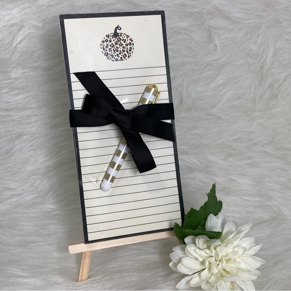 Lady Jayne LTD Autumn Notepad Pen Gift Set Leopard Pumpkin Magnetic NEW
